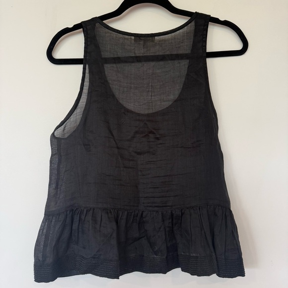 Aritzia Wilfred Black Sheer Peplum Tank Top - Picture 2 of 3
